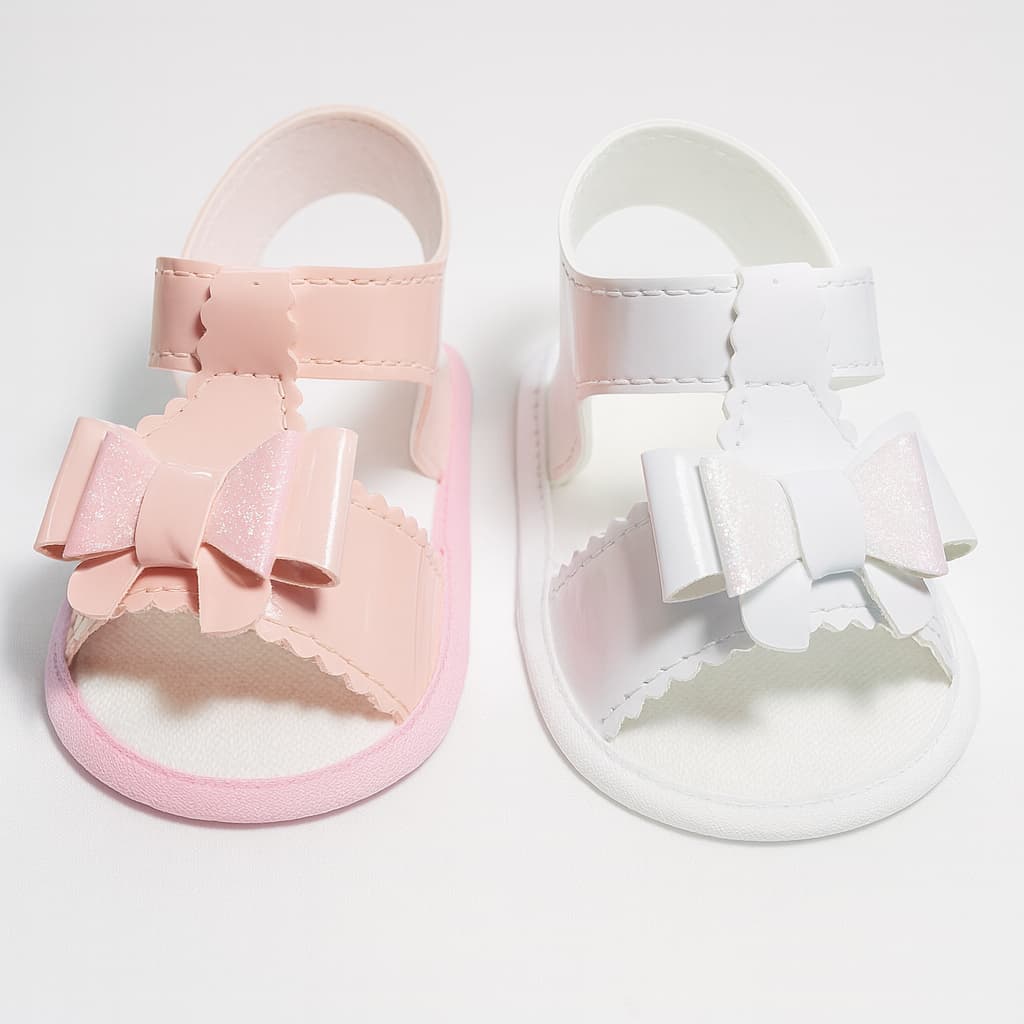 Kit 2 Pares Sandalia Feminina Laço Para Bebê Menina e Reborn