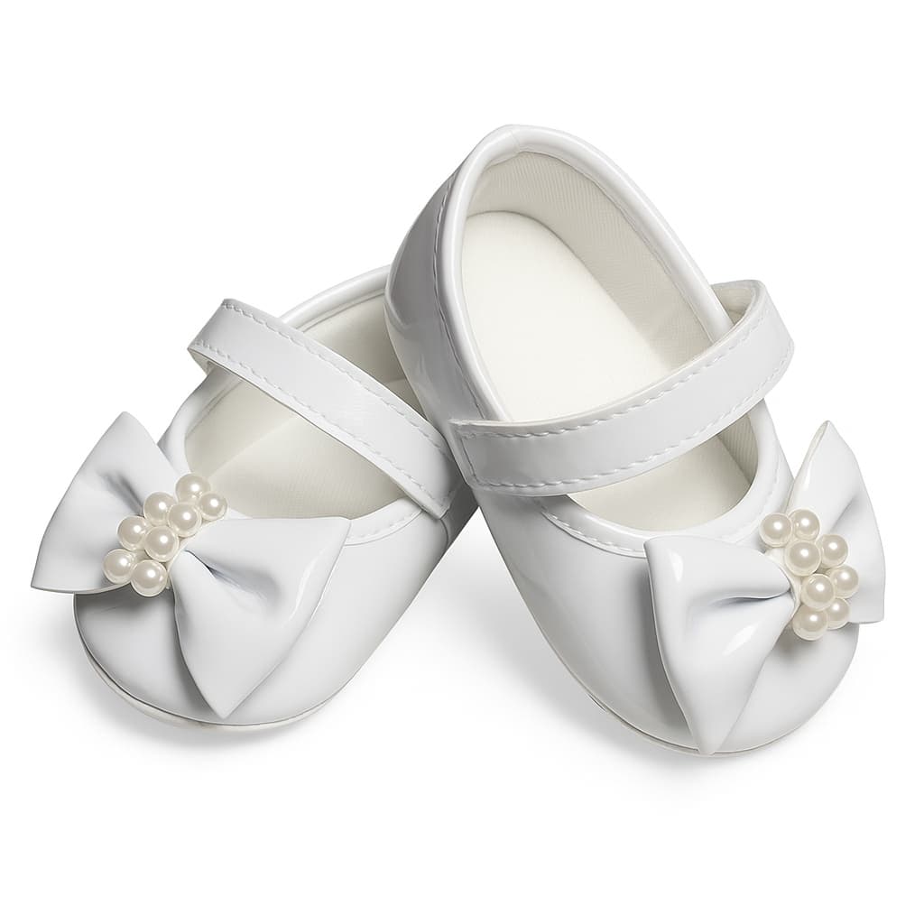 Sapatilha Feminina Perolas Para Bebê Menina e Reborn