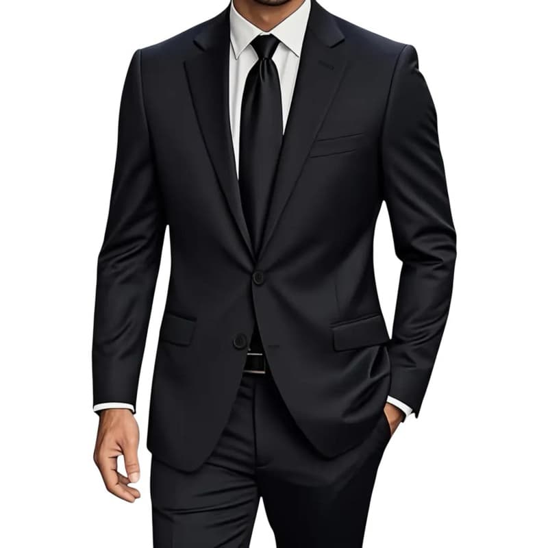 Terno Slim Oxford Premium Preto Masculino  Paletó + Calça