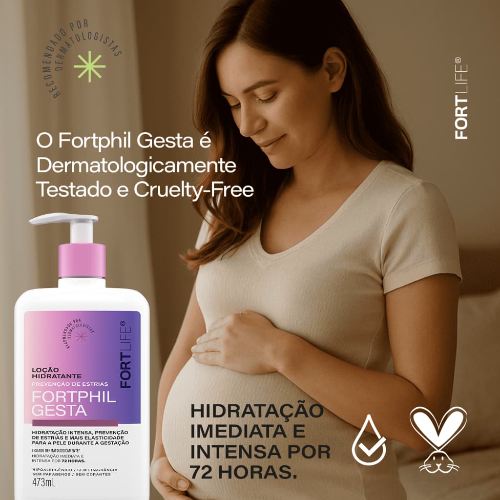 FortPhil Gesta Loção Hidratante (Hidratação Intensa, 72 Horas) 473ml FortLife