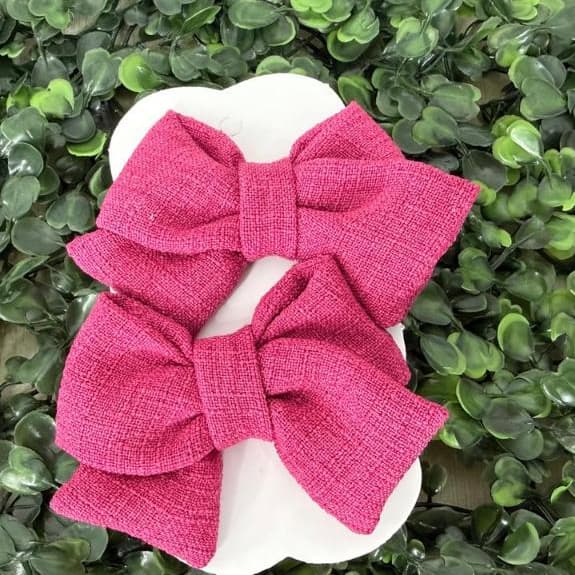 Kit Laços Borboleta Para Cabelo em Linho com Bico de Pato – Adulto e Infantil Charme e Estilo