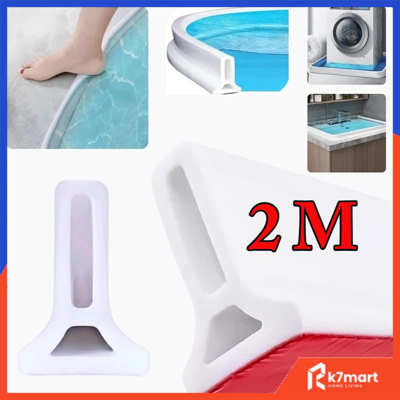 1.5M/2M/3M Peitoril Silicone Barreira Água Pia Cozinha + Cola Reforço