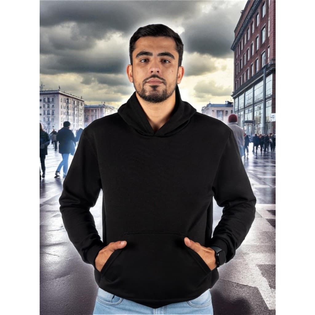 Moletom Blusa com Capuz e Bolso Unissex  Liso