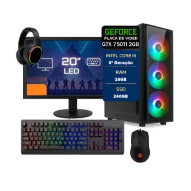 Pc Gamer Completo Intel I5 16gb Gtx 750ti 2gb Ssd 240gb Wifi 16 Gb