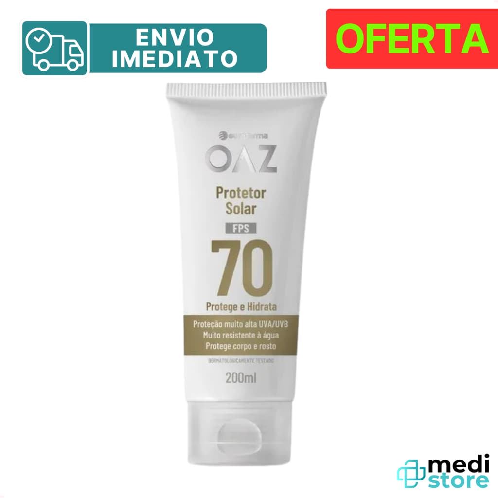 Protetor Solar OAZ FPS 70 200ml Eurofarma Protege e Hidrata - Envio Imediato