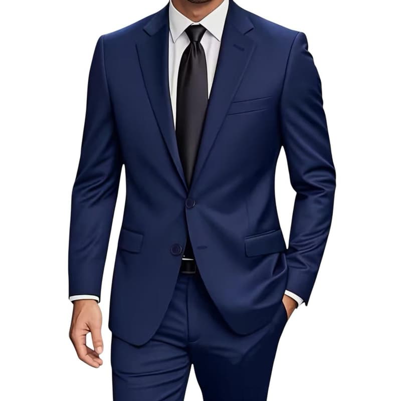 Terno Slim Oxford Premium Azul Marinho Masculino Paletó+Calça