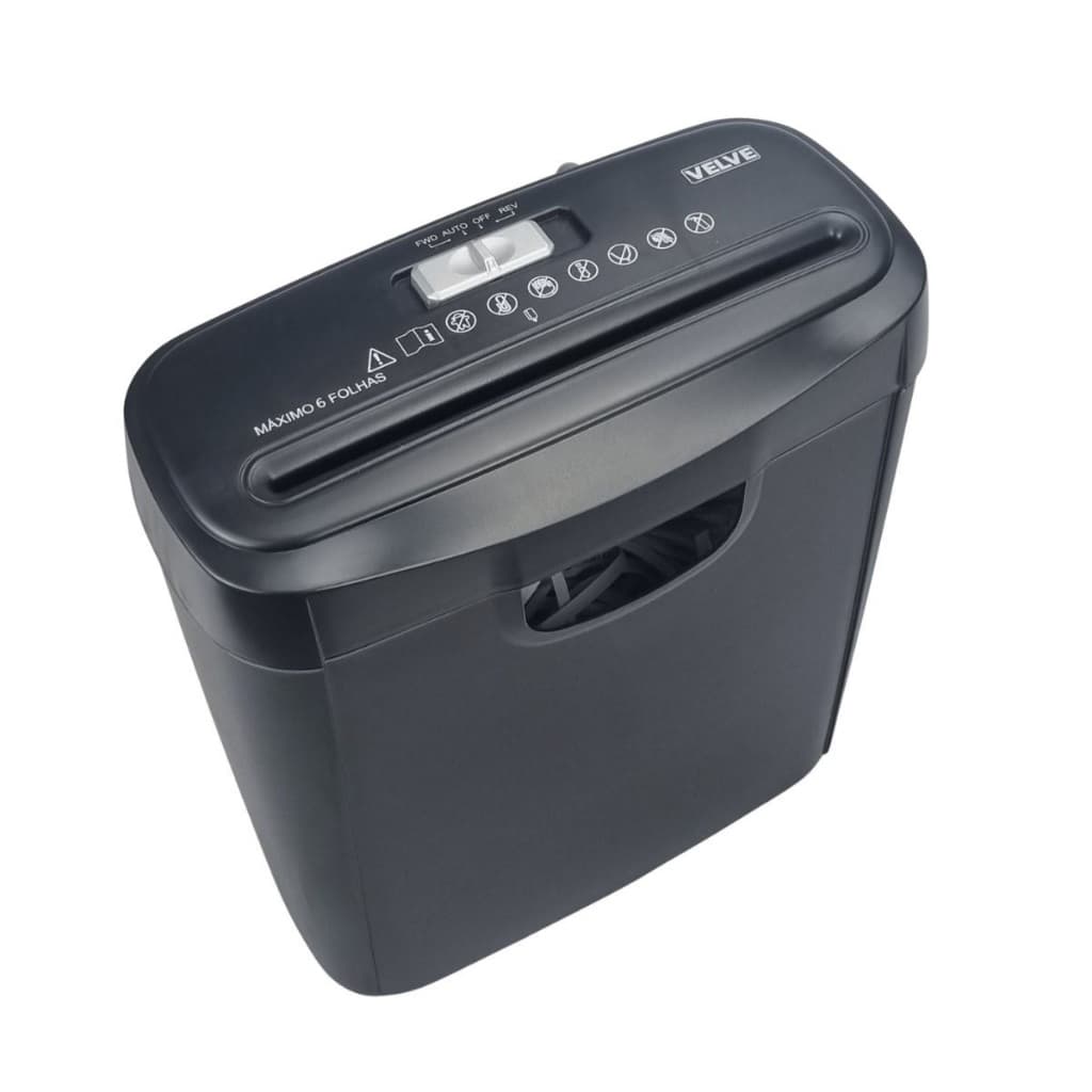 Fragmentadora Papel Cartão 6 Folhas Trituradora Picotadora VELVE FR1