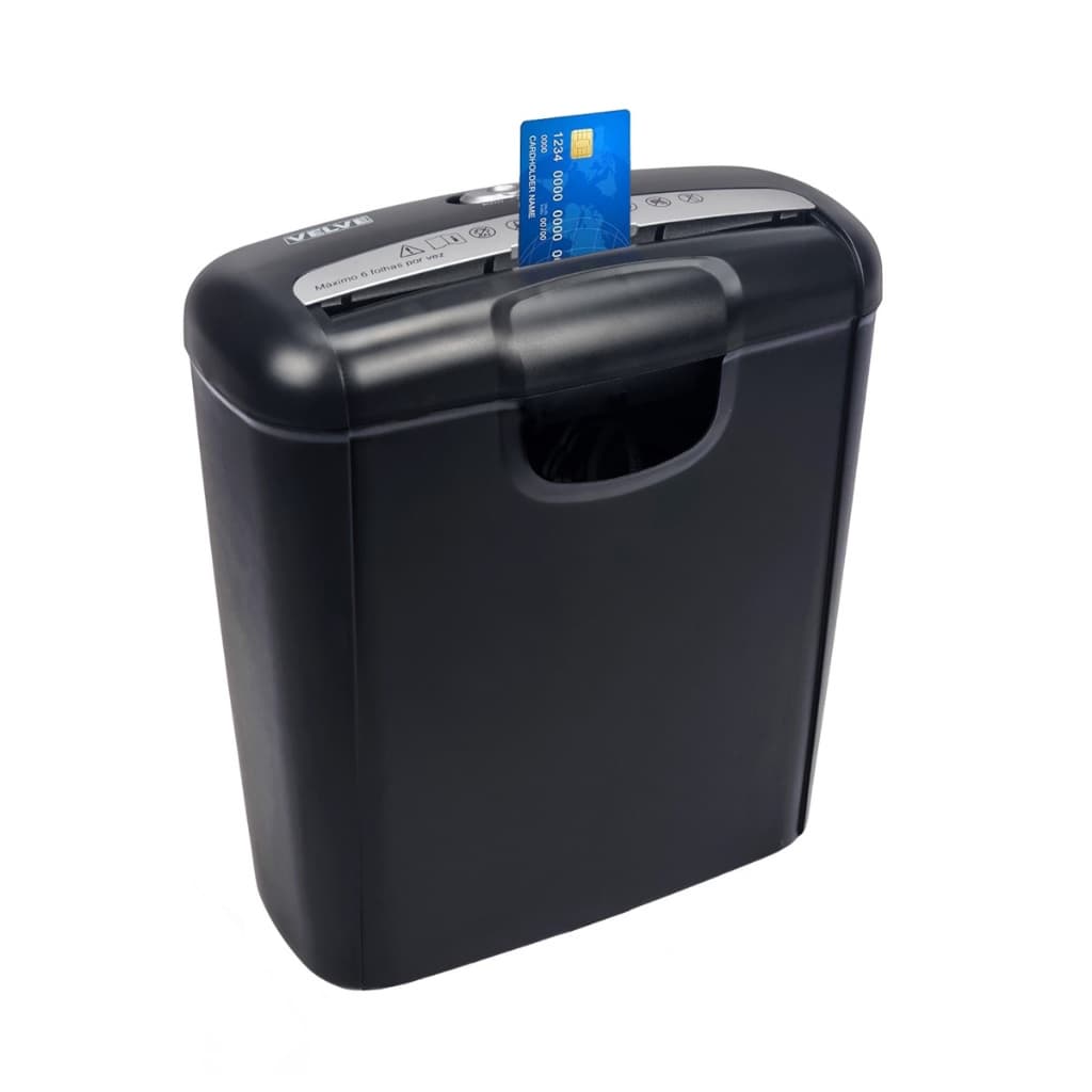 Fragmentadora Papel Cartão 6 Folhas Trituradora Picotadora VELVE FR2