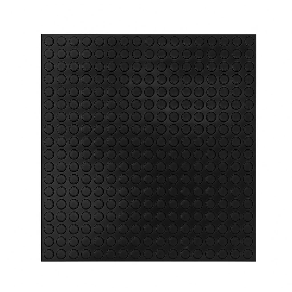 01 Piso Moeda Preto Borracha Pastilhado Academia Antiderrapante 43,5cm X 43,5cm