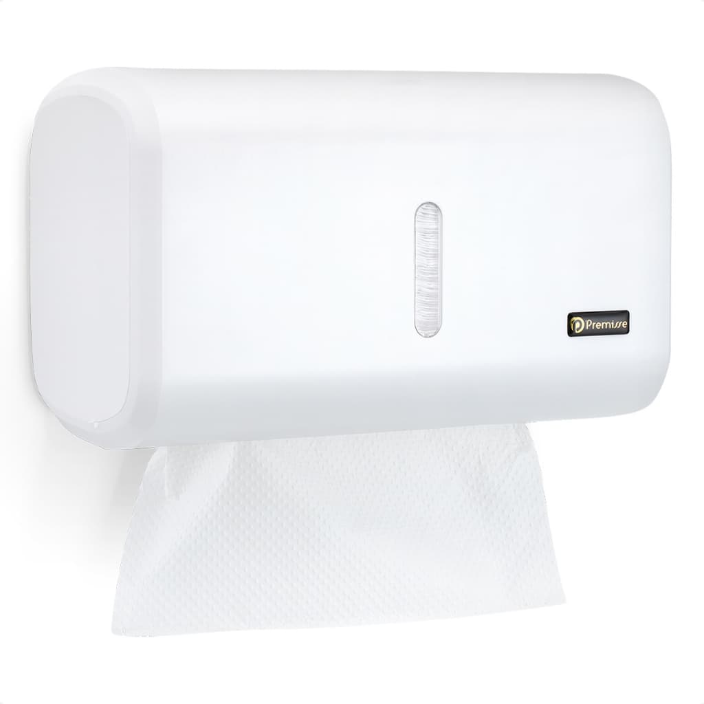 Dispenser Porta Papel Toalha Compacto Branco Para Banheiro