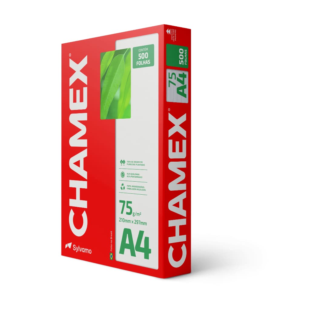 Chamex Papel A4 75 g/m² Pacote 500 Folhas – Ideal Impressão e Cópia