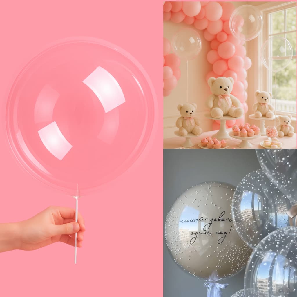 50 Unidades Balão Bubble Transparente Cristal tam.10 Polegadas 25cm (inflado) Top!