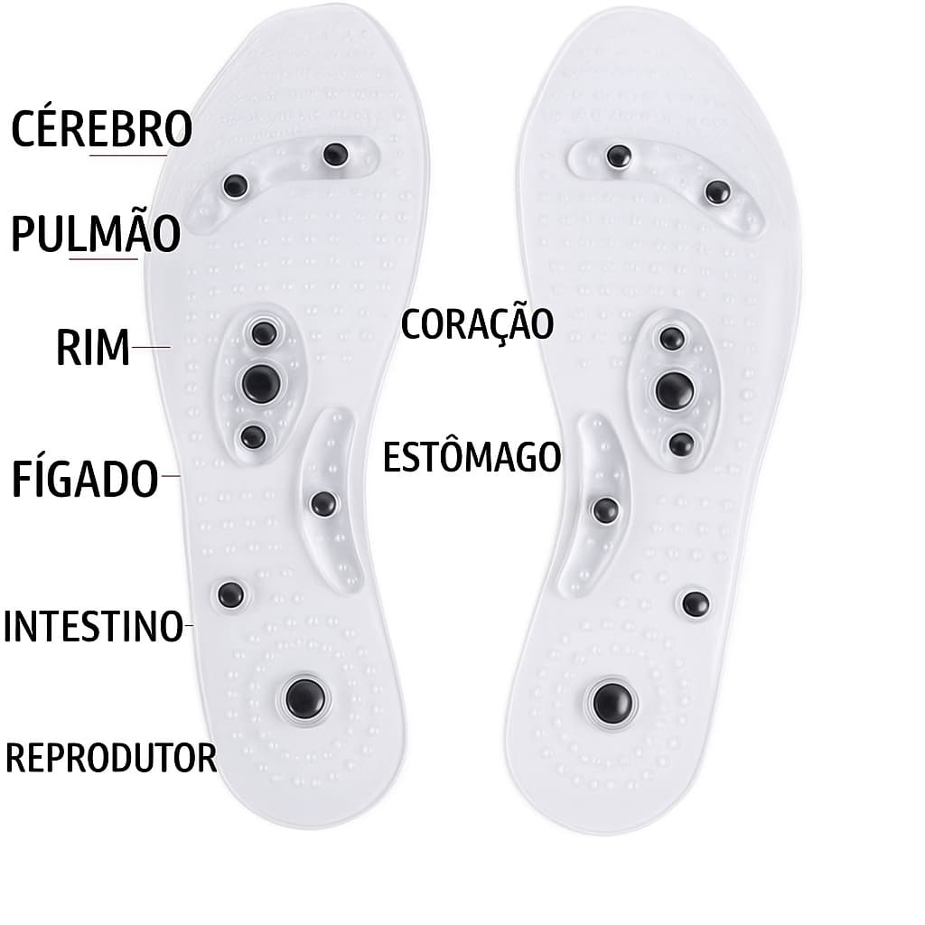 Palmilha de Massagem Transparente com 8 Ímãs pode ser cortada para se adaptar ao seu tamanho