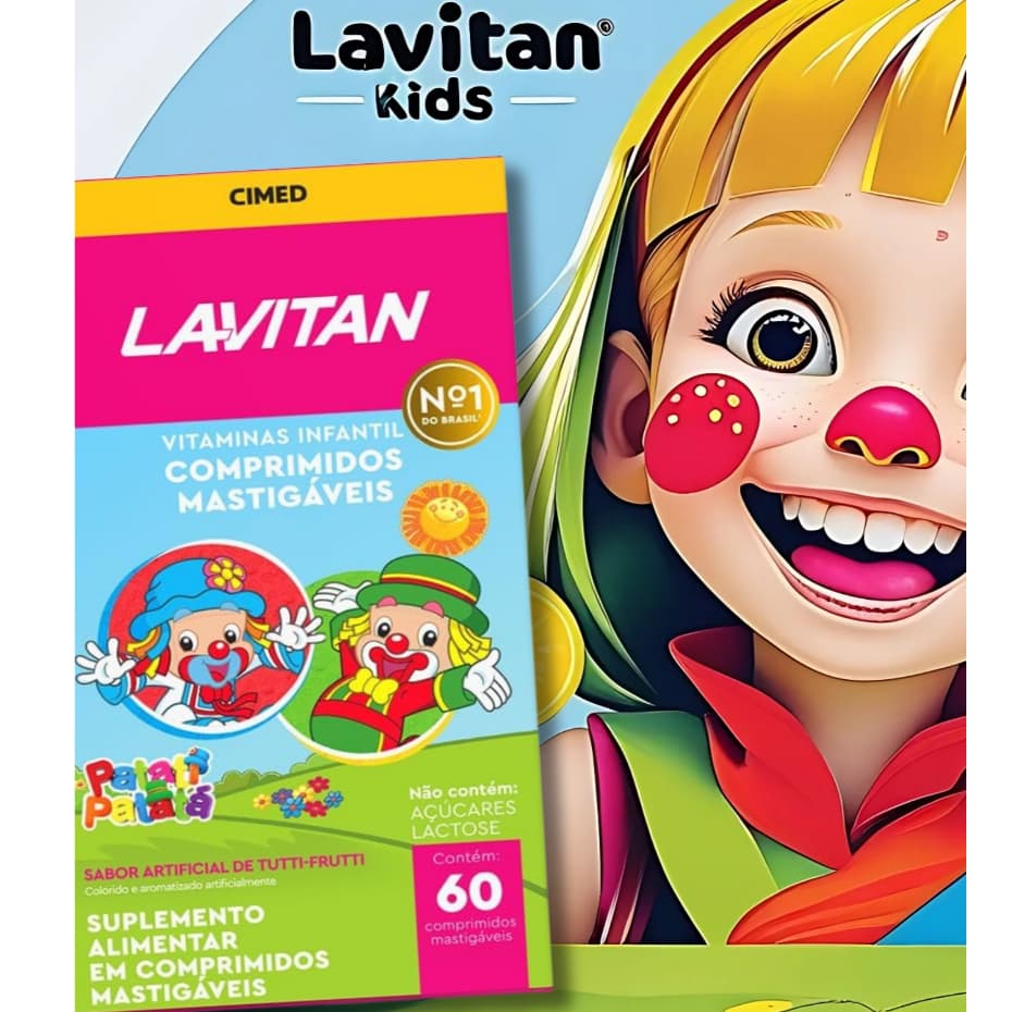 Vitamina Lavitan Kids Imunidade Tutti Frutti Mastigáveis Rosa