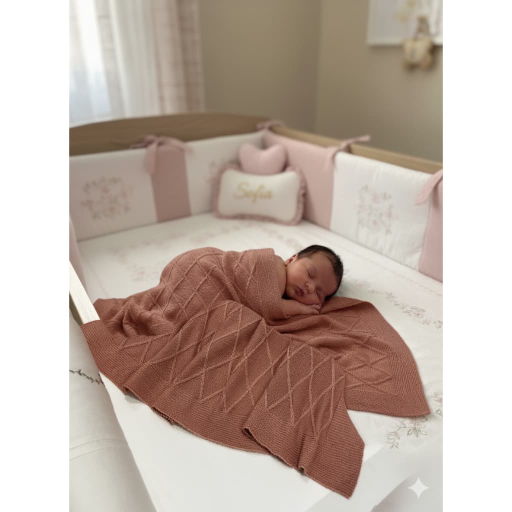 Manta Tricot Veneza Saída Maternidade Bebê Recém Nascido