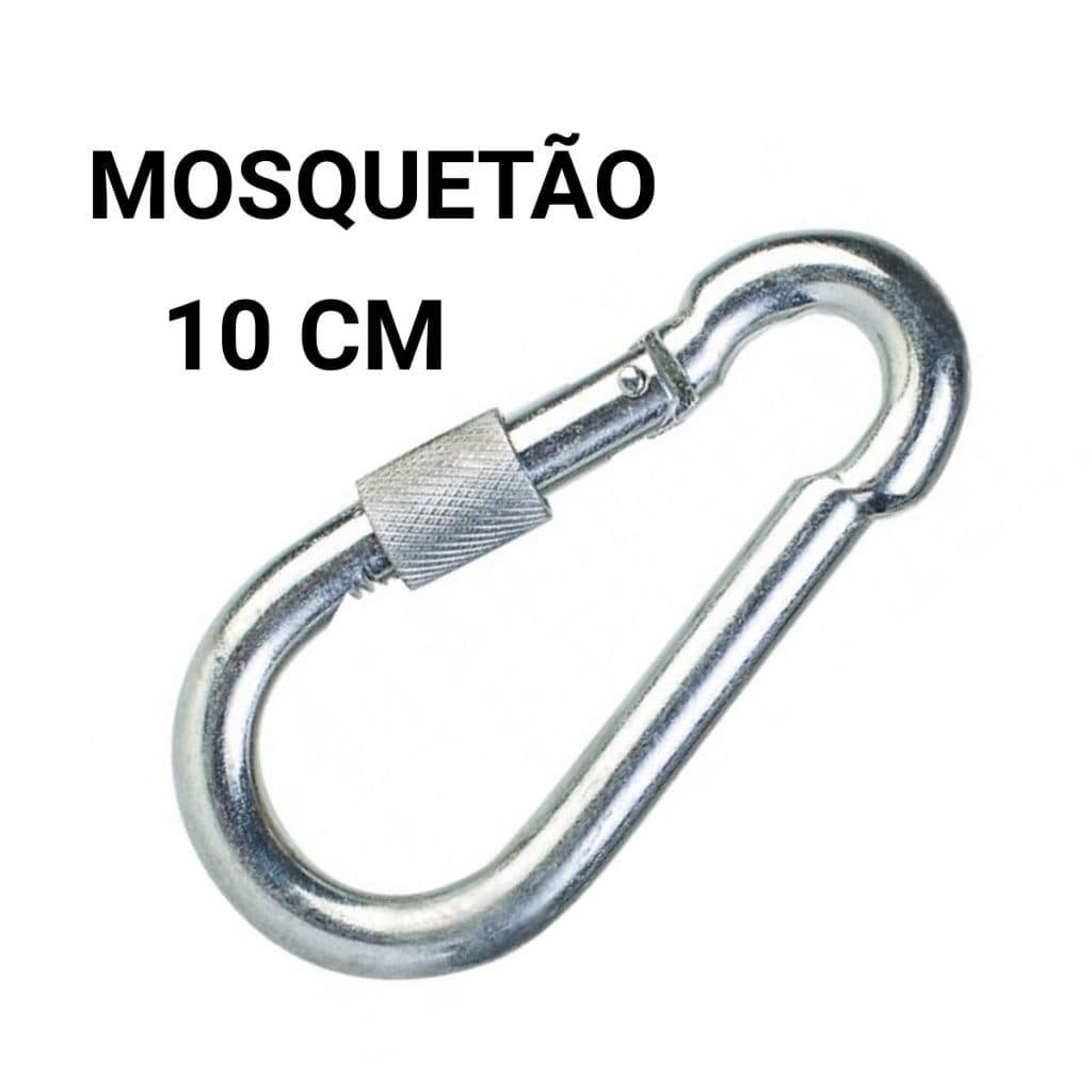 Mosquetão 10cm 10x100 Trava Roscada Academia Profissional Suporta 350kg S/Olhal