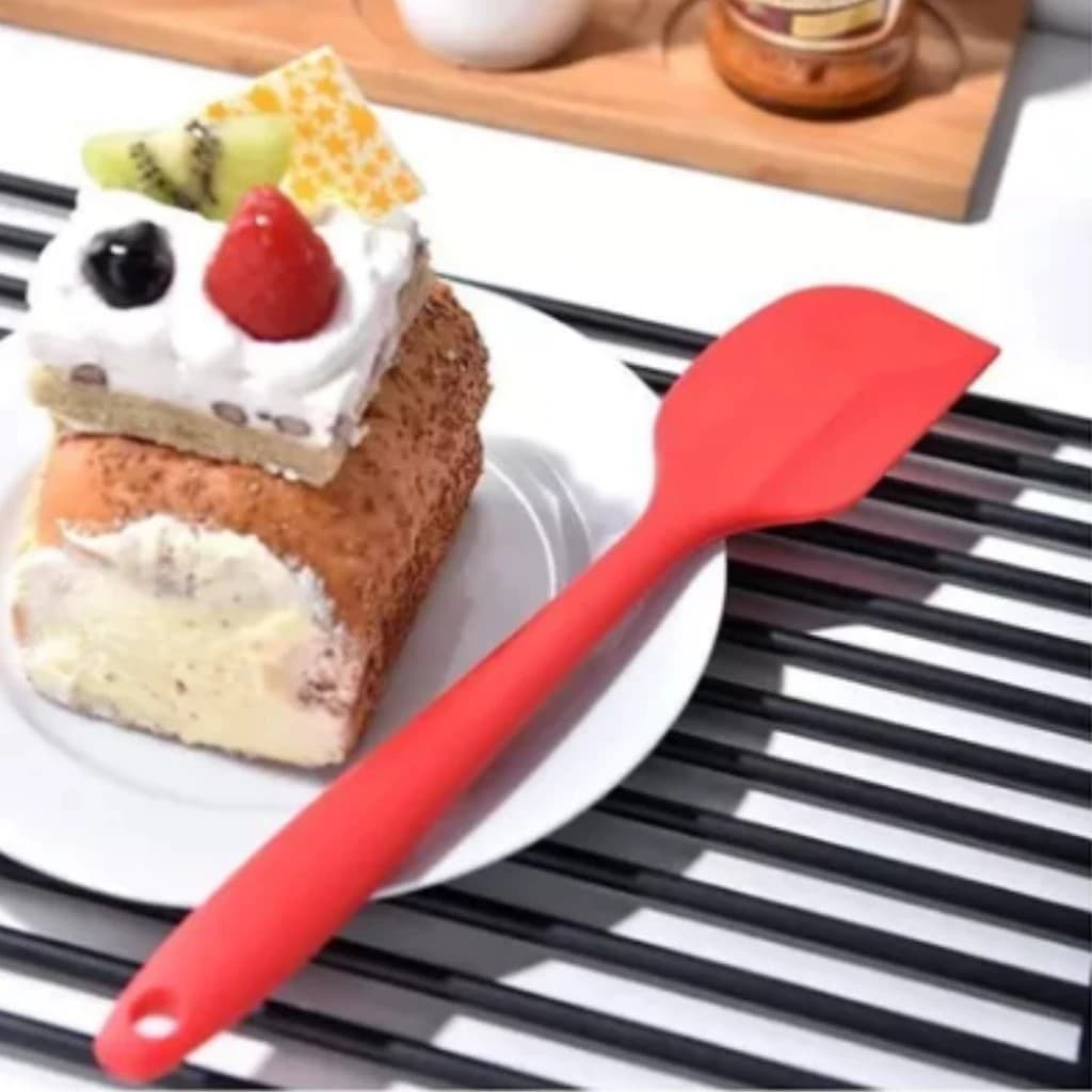 Colher Espátula Pão Duro de Silicone 27cm – Raspadora Multiuso Grande Utensílios Cozinha