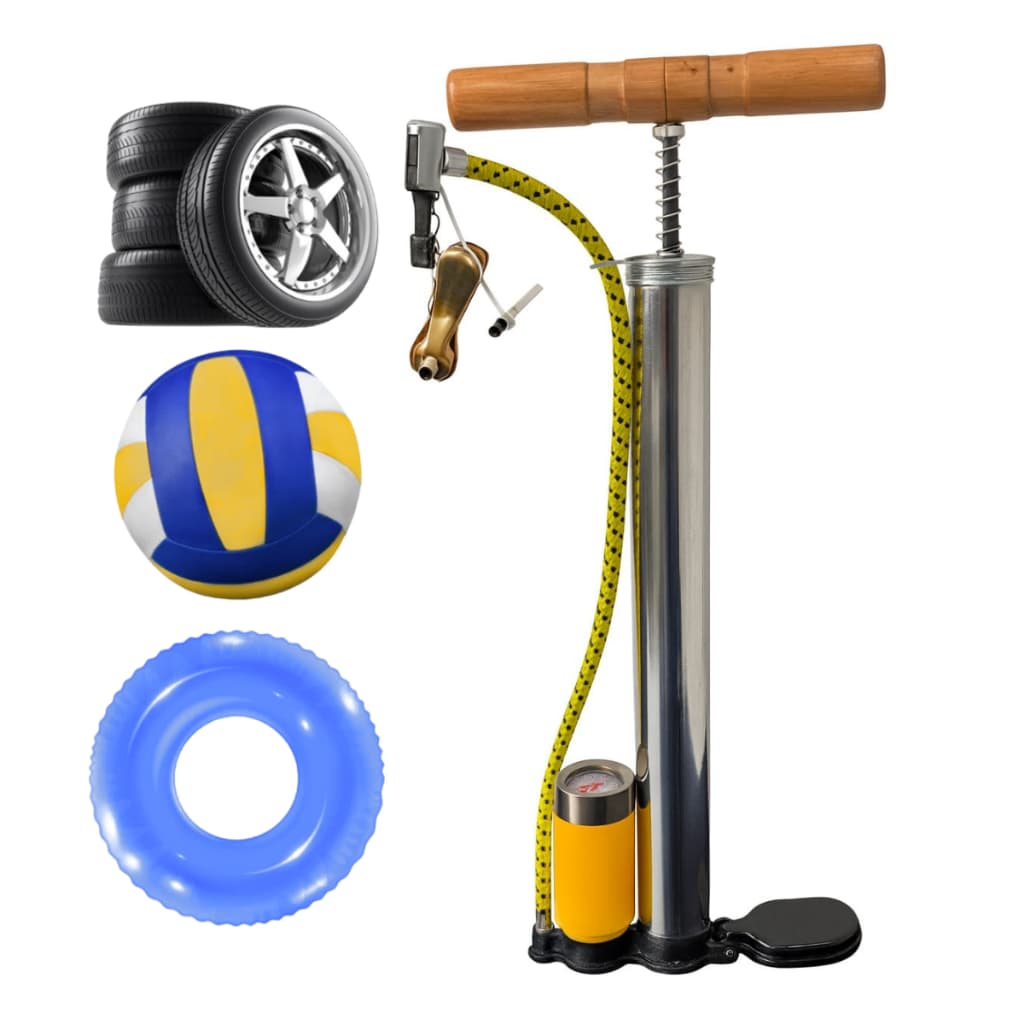 Bomba Ar Encher Pneu Carro Moto Bike Bola Piscina Manual Alta Pressão