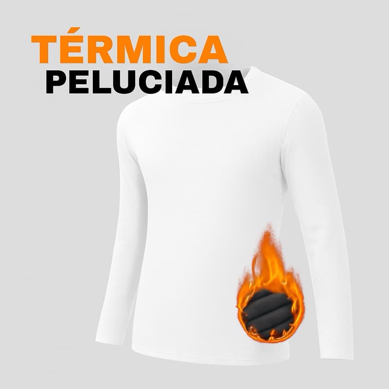 Blusa Térmica Masculina Térmica Pelúciada Manga Longa Segunda Pele + Frio
