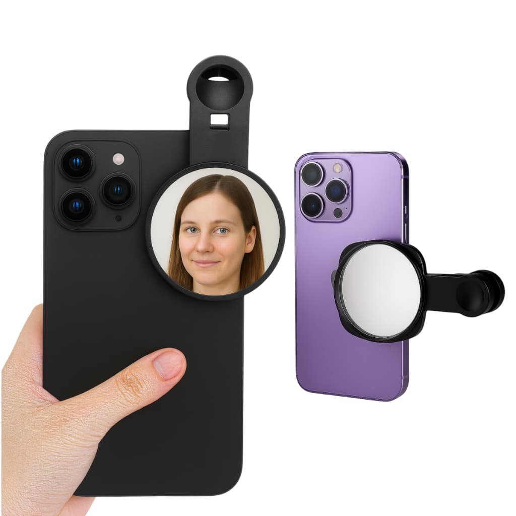 Espelho Para Selfie Vlog video Smartphone Frontal Camera Atualizado versão nova c/ encaixe