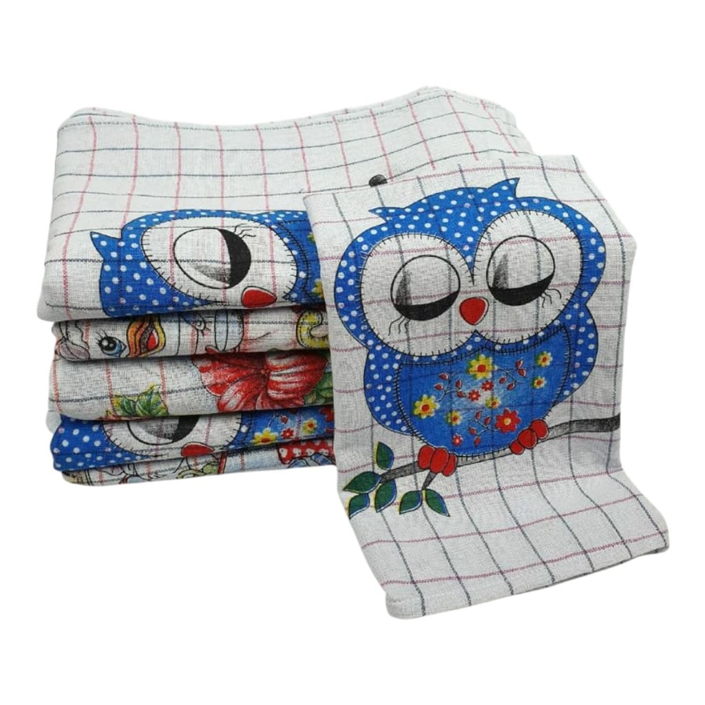 Kit 5 Panos de Prato e  Copa  Algodão Xadrez Estampado Para Cozinha Branco e Xadrez