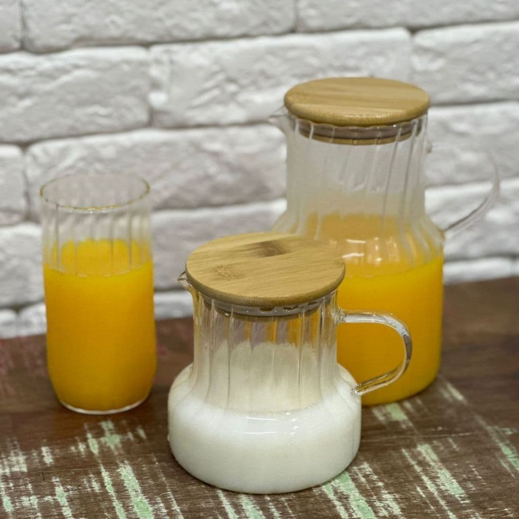 Jarra de Vidro Borossilicato c/ Tampa em Bambu Classic Tamanhos Lyor