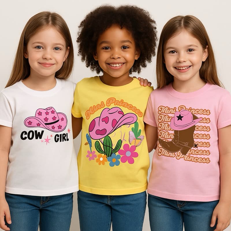 Camisa para menina kit 3 peças boiadeira