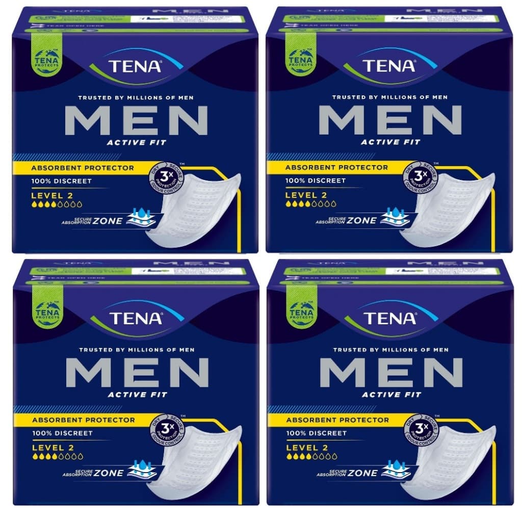 Kit 4 caixas Tena Absorvente Masculino Fit Men 10un cada - Total 40un