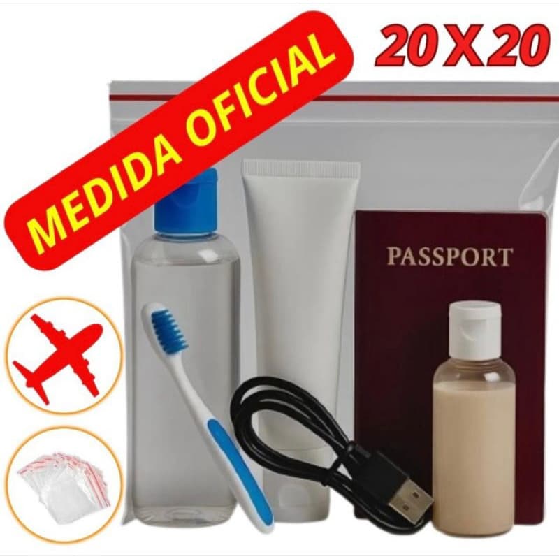 Saco zip lock 20x20 com 10 Unidades VIAGENS INTERNACIONAIS ✈️