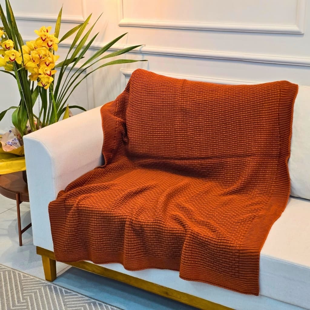 Manta de Tricot Sofá Poltrona 150x100cm Siena Decorativa Sala