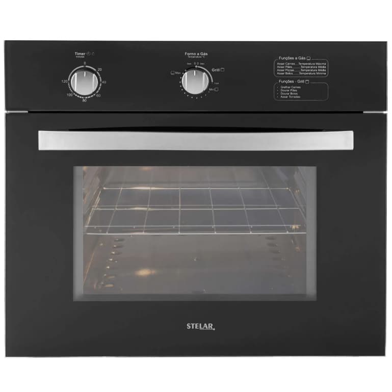Forno a Gás de Embutir Stelar Topázio 46L Preto GLP ou Gás Natural GN