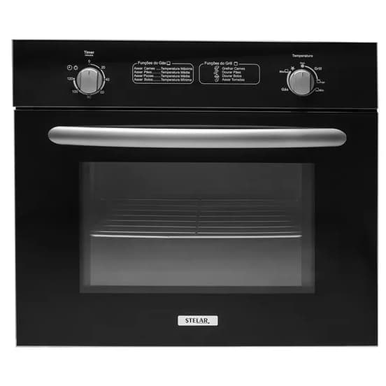 Forno a Gás de Embutir Stelar Napoli 46L Preto GLP ou Gás Natural GN