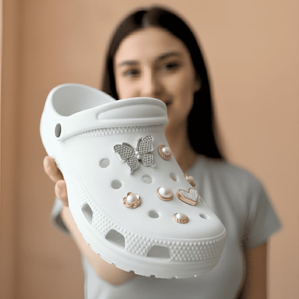 Babuche Nuvem Feminina Luxo com Pingentes Personalizados Sandália Ortopédica em EVA