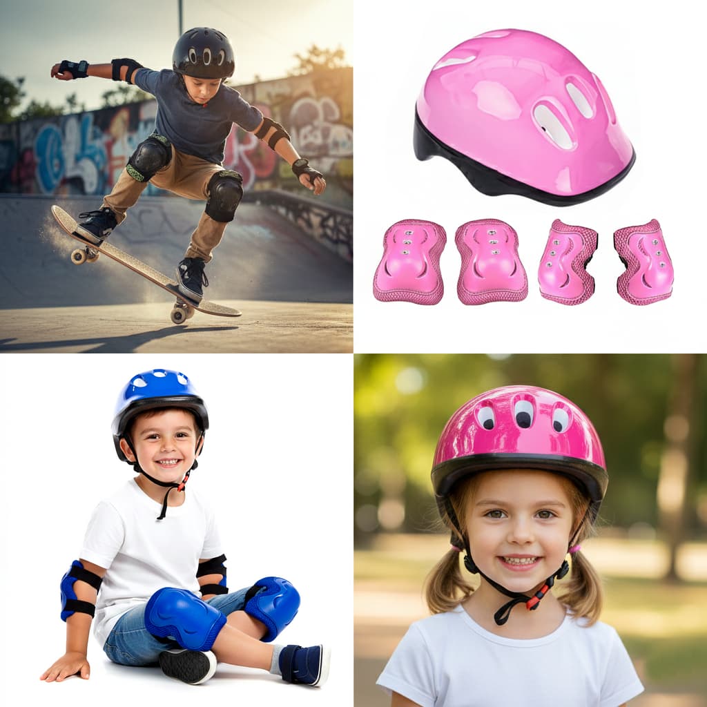 Kit De Proteção Com Capacete Joelheiras E Cotoveleiras Para Patins - Fênix Brinquedos