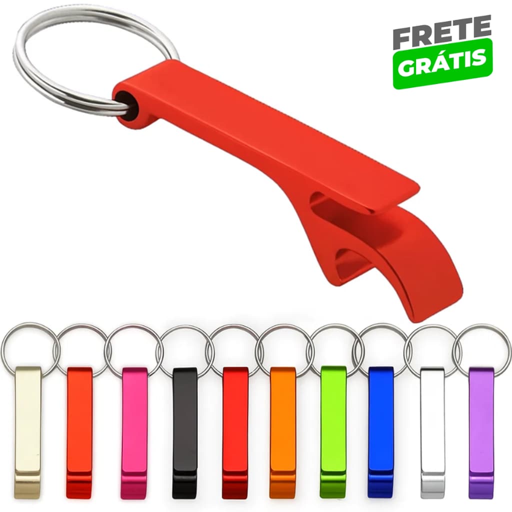 Kit 10/20/50 Chaveiros Metálicos com Abridor Brindes Lembrancinhas Várias Cores
