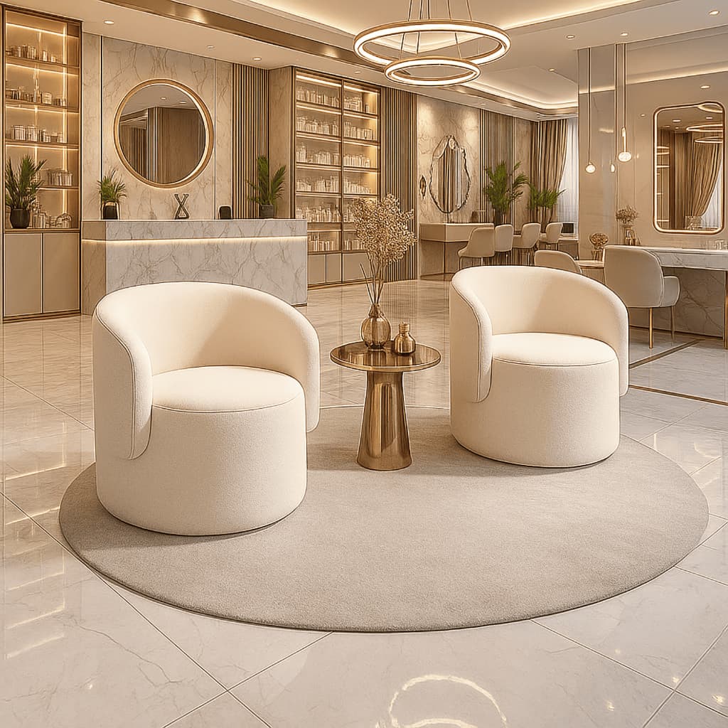 Poltrona Decorativa Beatriz - Poltrona Para Decoração, Sala De Estar E Recepção De Boucle Luxuoso