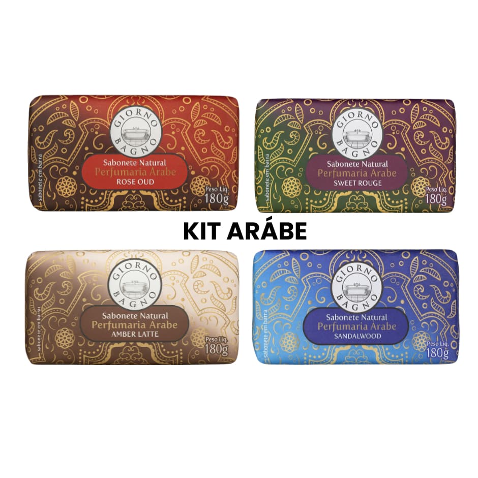 Kit sabonete giorno bagno 180gr - 4 unidades -  linha arábe