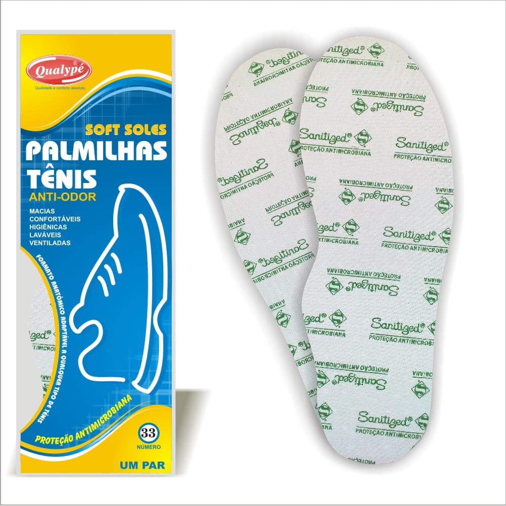 Palmilha de Látex para Tênis Anti-odor Com Fragância 33 Ao 44 = 1 Par