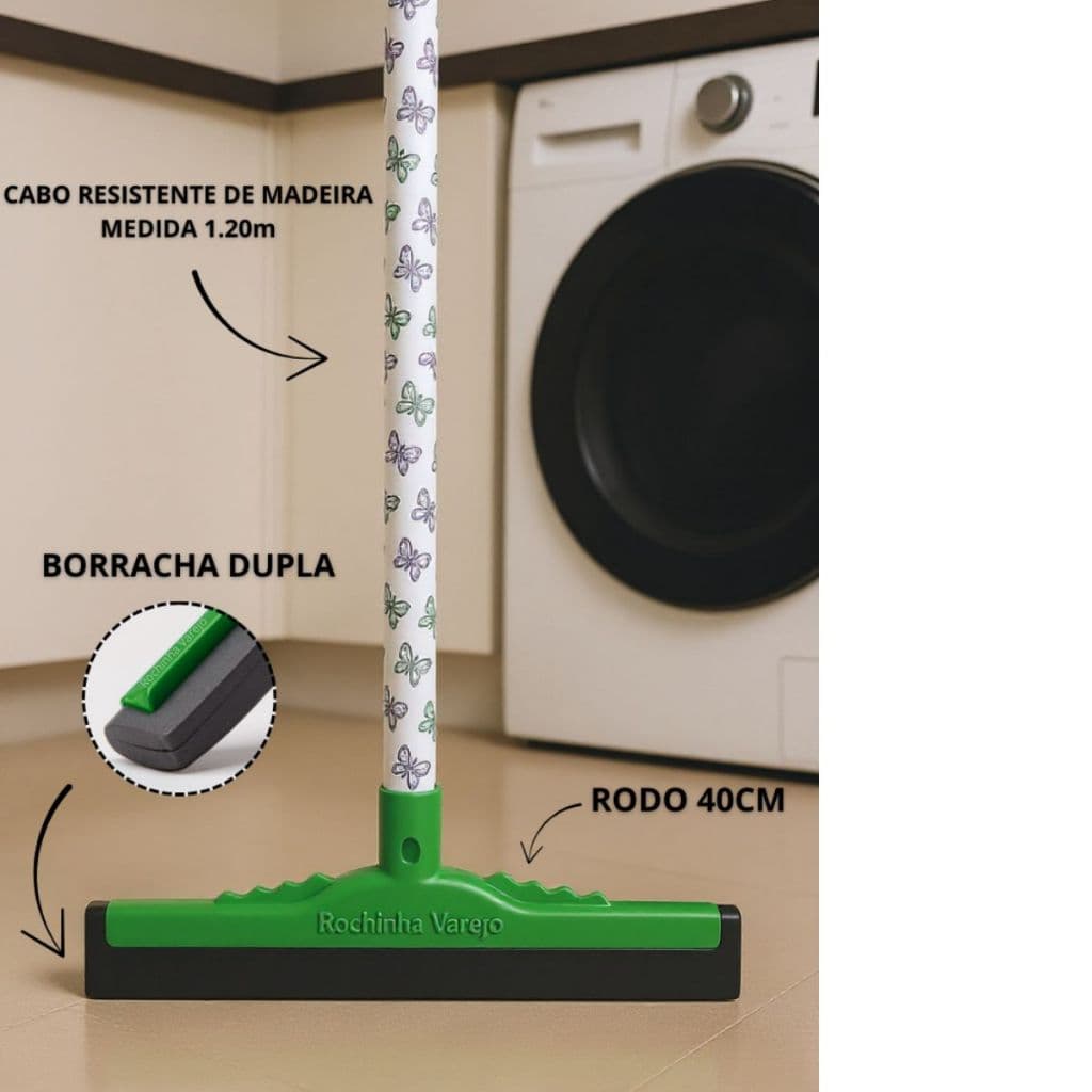 Rodo Grande Duplo Ótima Qualidade E Resistência Com cabo