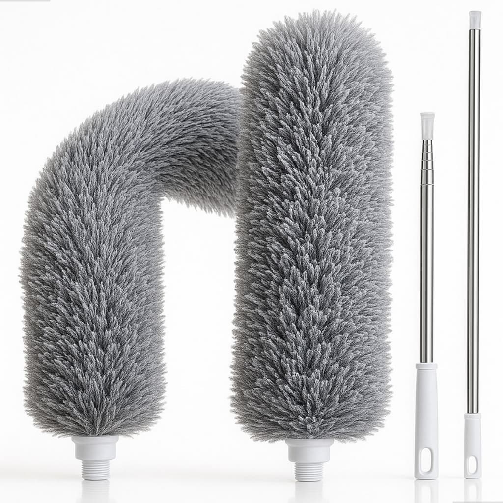 Espanador Pó Retrátil Cabo Extensível 2.8m Microfibra Lavável Limpa Teto, Ventilador, Ar Condicionado e Cantos