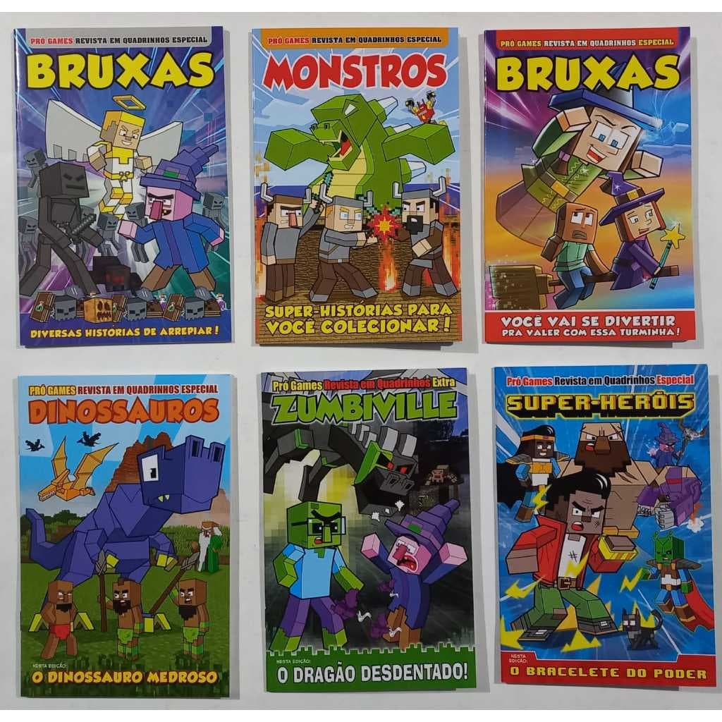 6 Gibis Minecraft Pro Games Quadrinhos Minecraft 6 Edições SEM REPETIÇÃO