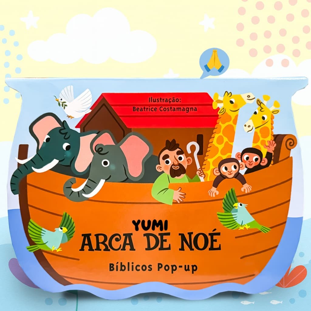 Livro Infantil A Arca De Noé em 3D  Pop-Up | Histórias da Bíblia Infantil Leia E Divirta-se 3 A 12 Anos
