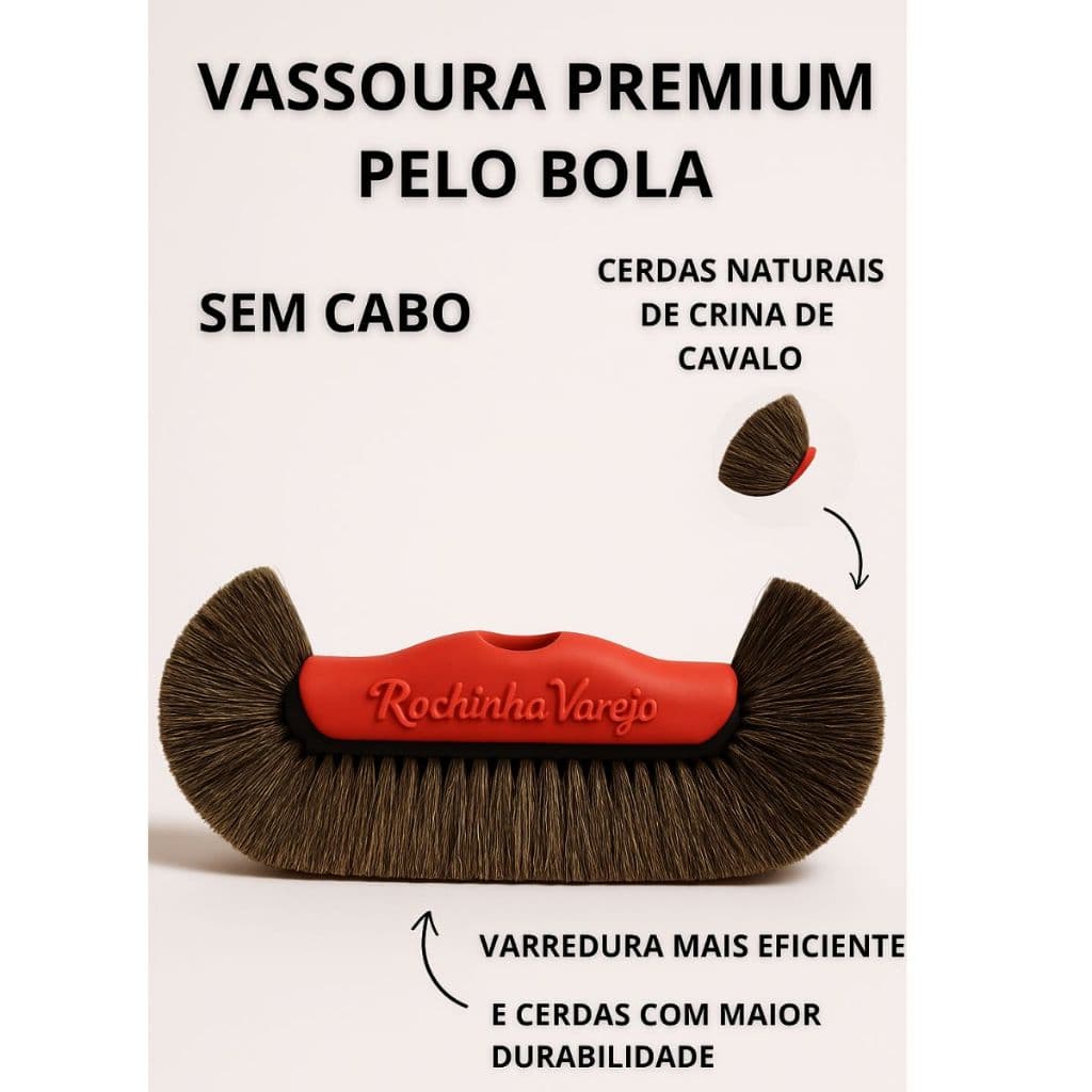 Vassoura de Pelo Bola Crina Original Sem Cabo Crina 100% Natural