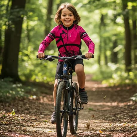 KIT Manga Comprida Bike Conjunto Ciclismo Infantil Manga Longa Crianças Bicicleta