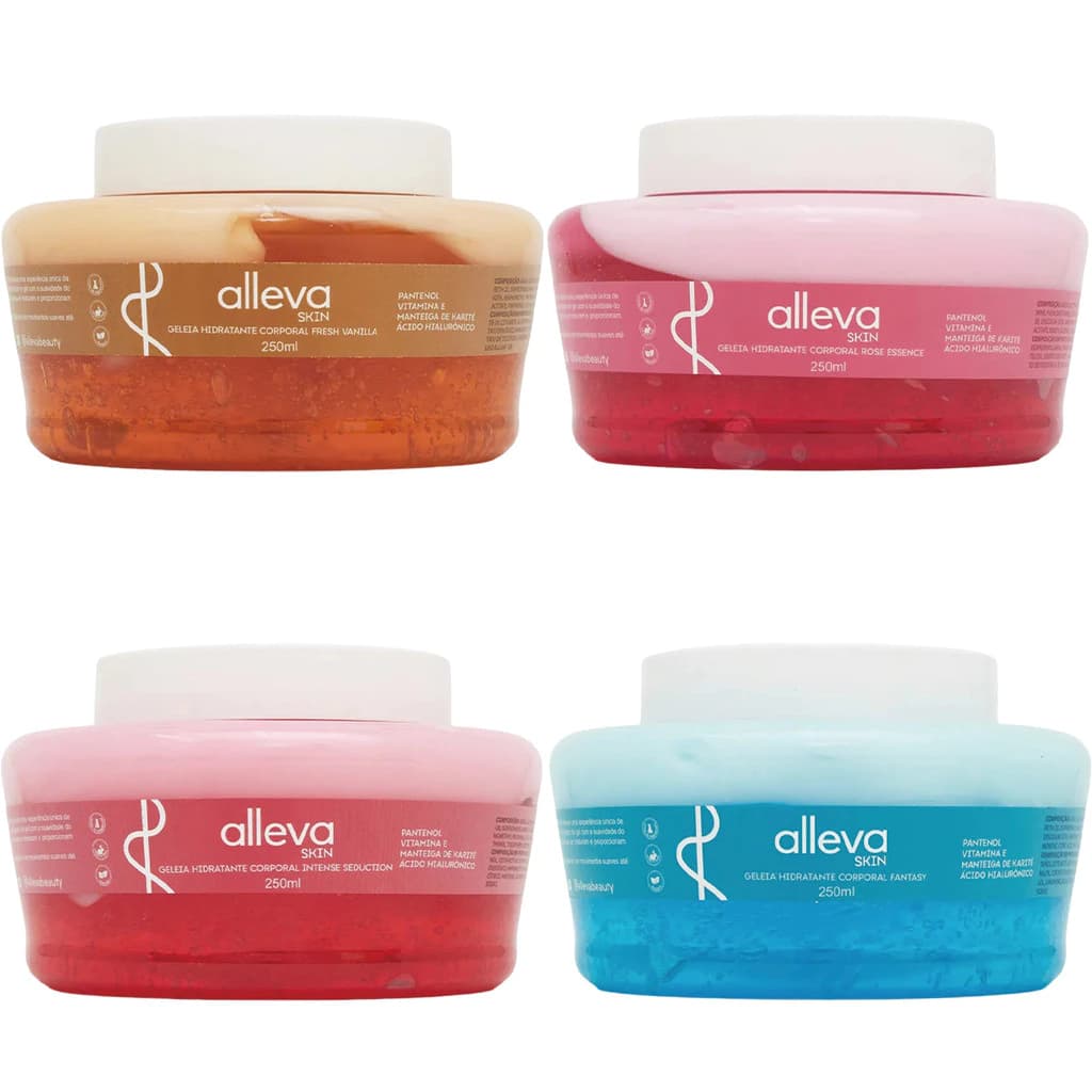 Linha Limpeza Corporal Geleia Hidratante Sabonete Esfoliante - Alleva