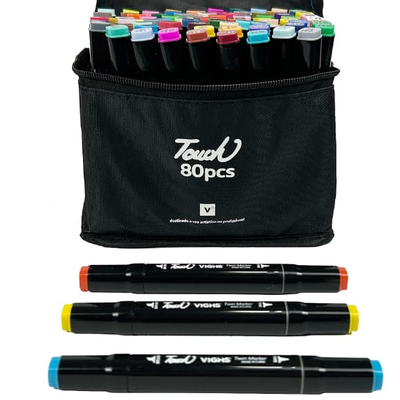 80 peças Caneta Marcadora De Ponta Dupla Conjunto De Canetas De Aquarela Especial