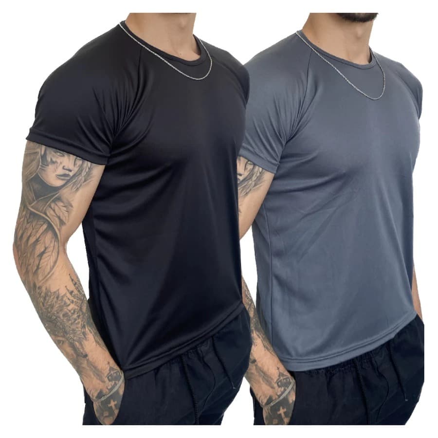 Kit 2 Camisetas Dry Fit Esportiva Alta Qualidade Corrida Treino e Dia a Dia