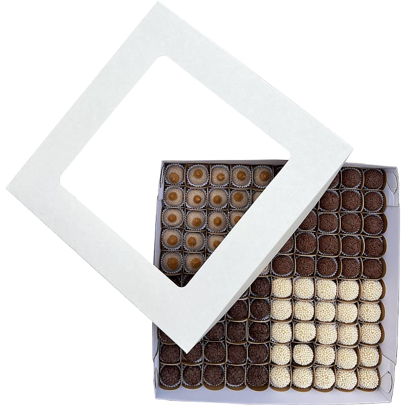 10 Caixas Para 100 Doces 37x37x6 cm - Base de Papelão Reforçado Premium