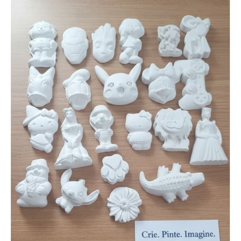 kit gesso cru pintura personagens infantis lembrancinhas para festa recreação oficinas