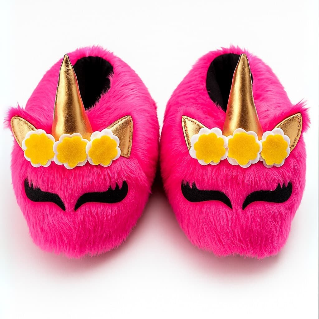 Pantufa Infantil e Adulto Unicornio Pink Alto Conforto